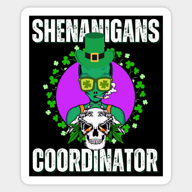 Shenanigans Coordinator - Funny St Patricks Say Sticker by theworthyquote